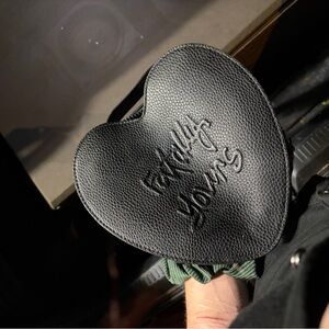 Black Heart-Shaped Pouch